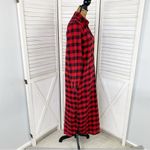 Woolrich Vintage Buffalo Check Flannel Nightshirt Red Black Small Maxi Photo 2