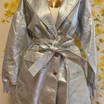Elegant Metallic silver Trench Coat size M Size M Photo 0