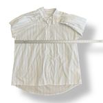 Olive & Oak Shirt L White Blue Pinstripe Button Down Oversized Blouse Photo 2