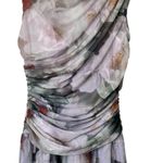 Abercrombie & Fitch Mesh High Neck Drop Waist Maxi Dress Green Floral Size XS Photo 4