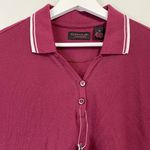 Ultra Club Women’s Whisper Pique Button Short Sleeve Maroon & White NWT Purple Size M Photo 1