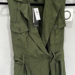 Banana Republic NWT  Hunter Green Belted Trench Dress Size 2 Petite Photo 2