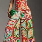 Farm Rio  Cutout Halter colorful Jumpsuit Size XS Photo 0