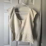 ZARA knit cap sleeves Elegant Women's Top embroidered cotton blend size L Photo 1