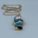 NEW blue Christmas Santa Claus pendant necklace Photo 2