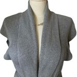 Banana Republic  Gray Ribbed Shawl Collar Belted Cardigan Sweater (953) Photo 4