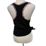 Black Racerback Tank Top with Fun Colorful Trim. Size medium Photo 3
