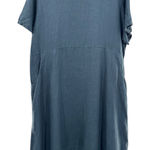 Bryn Walker  100% Linen Marina Dress Blue‎ High Low Minimalist Coastal Chic M Photo 0
