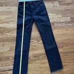 frame denim Frame Jeans Le Crop Mini Boot Cut Womens Size 26 High-Rise Stretch Black Raw Hem Photo 7