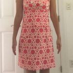 Liquid Pink & White Strapless Dress Photo 0