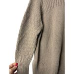 Zadig & Voltaire 100% Cashmere Turtleneck Sweater Cable Knit Taupe M/L Photo 3