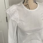 joe's jeans  White Ruffled Blouse Photo 2