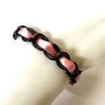 pink ribbon silver tone flower bracelet Photo 2