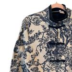 Soft Surroundings  COTTON/LINEN BLEND MANDARIN COLLAR KIMONO TUNIC NAVY Medium Photo 4