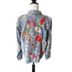 Johnny Was  Marissa Western Worker Jacket Denim Floral Embroidered Medium NWT Photo 1
