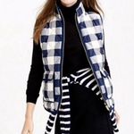 J.Crew Blue White Plaid Check Excursion Down Quilted Puffer Vest Sz Medium P Photo 0