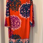 Hale Bob  Vintage Flutter Sleeve Beaded Neckline Shift Dress Size Small Stretch Photo 5