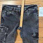 True Religion  Becca Low Rise Bootcut Cargo Jeans Black Wash Size 29 Photo 4