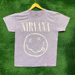 Nirvana Neverind Smiley Mineral Wash Grunge Band Tee L Photo 0