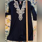 Lilly Pulitzer XS Shel True Navy Blue Embroidered Swim Cover-Up Hoodie Photo 8
