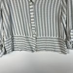 Jane and Delancey  Relaxed Stripe Button Down Top Size Medium Womens NWT Boho Photo 2