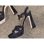 Sam Edelman Taryn Black Suede Platforms Heels Shoes 11M Photo 9