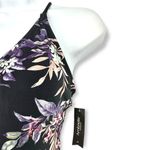 Ambrielle | NWT | Medium | One Piece Swimsuit Black Pink Silver Floral Pattern Photo 4