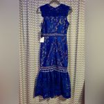 NWT Lulus | Charlee Royal Blue Lace Sleeveless Midi Dress, Size S Photo 7