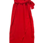 Amanda Uprichard  Maxi Dress Ruffle Sleeve Wrap Red Dress‎ Party Cocktail Size P Photo 0