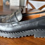 Franco Sarto Carol Lug Sole Leather Loafers in Black size 10 Photo 2