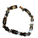 Vintage 1960s Siam Sterling Niello Bracelet Silver Photo 1