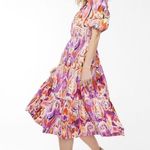 Chico's Chico’s Paisley Print Puff Sleeve Tiered Midi Dress 40th Anniversary Photo 2