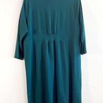 Lands' End Dress Dark Green 3/4 Sleeve Jersey Knit V-neck Dress Sz XLP EUC Photo 6