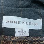 Anne Klein 100% Wool Green Pinstriped Long Sleeve Button Down Shirt Jacket Sz 6 Photo 2