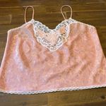 Vintage Val Mode Chemise Tank Lingerie Slip Top Lace Pink Spaghetti Strap M Cami Size M Photo 0