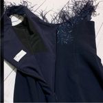 Marchesa off the shoulder ostrich feather dress sz 10 Blue Photo 5