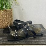 Marc Fisher Black & Silver Strappy Flat Sandal Shoes 9.5 Photo 1