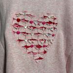 VTG 80s Pink Heart Sweatshirt Grandma Art to Wear Buttons Ringer Cottage Cutesy Size XL Photo 2