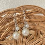 Pearl Dangle Bauble Silver Earrings Vintage “Tanaquil” Statement Classic Femme Jewelry White Photo 0
