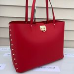 Michael Kors MK Manhattan Large Leather Tote - Flame Photo 0