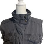 Caslon  Petite XS dark blue grey utility vest cotton blend versatile styling NWOT Photo 2