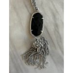 Kendra Scott Black & Silver Tassel Pendant Long Chain Necklace (15.5 Inch) Photo 2