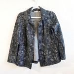 Habitat Blazer Black & White Falling Leaves Button Up Textured Shaped Sz XS EUC Photo 2