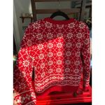 Petite Sophisticate Vintage Italian Merino Wool Red Fair Isle Nordic Cardigan Sweater Small Scandi Photo 5