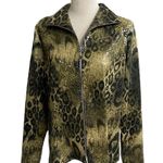 Misook EXCLUSIVELY  Clear Sequin Paillette Leopard Print‎ Zip Up Jacket MEDIUM Photo 0