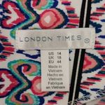 London Times  Blue and Pink Mini Shift Dress Size 14 Wedding Guest Dress Photo 6
