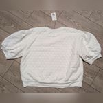 A New Day π PLUS XXL 2X White Quilted Puff Sleeve Top Shirt Casual NWT Photo 3