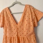 ASOS DESIGN Broderie V Front V Back Tiered Mini Smock Dress Orange Photo 4