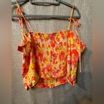 Old Navy  | Fitted Linen-Blend Tie-Shoulder Cropped Cami Top Size Large- smocked Photo 9