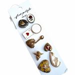 Free People  Vintage-Inspired Gold Tone Enamel Pin Set Photo 0
